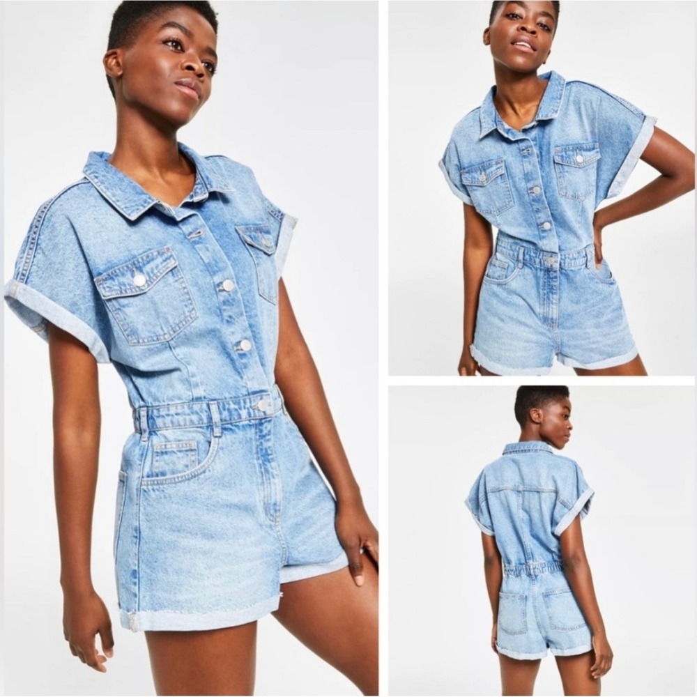 Cotton On Denim Jumpsuit Short Romper  Womens Small size 6